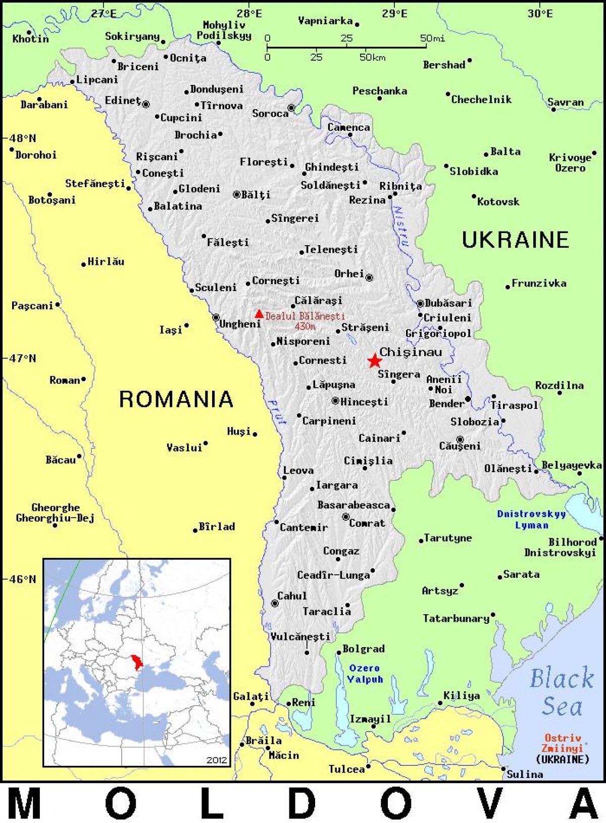 Karte von Moldawien-Land 