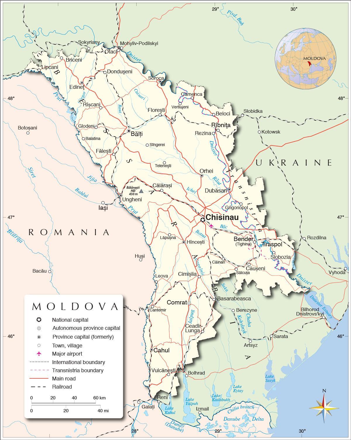 Karte von Republik Moldau